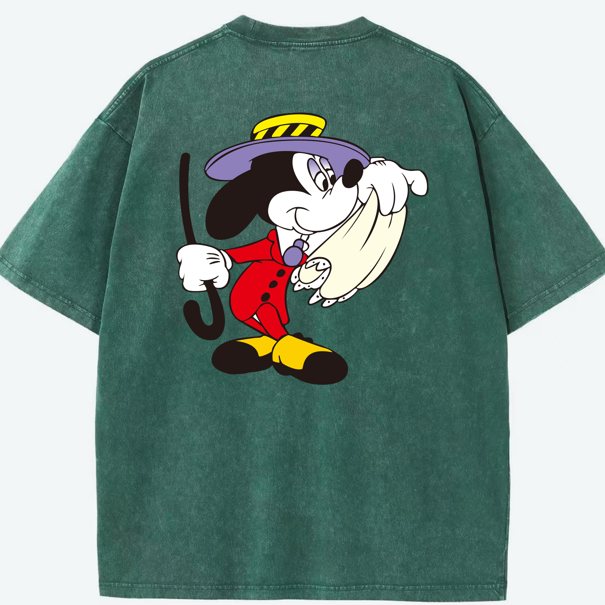 （画像用） ミッキーマウス Mickey Mouse 綿100% ヴィンテージ風 半袖Tシャツ（背面プリント）